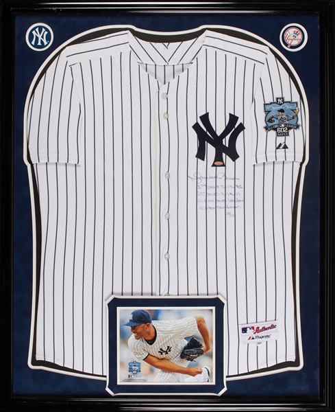 Mariano Rivera Signed Yankees Framed Home Jersey with Multiple Inscriptions (38/50) (Steiner)