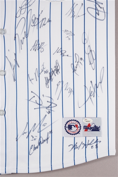 2015 Chicago Cubs Team-Signed Framed Home Jersey with (20) Signatures (JSA)