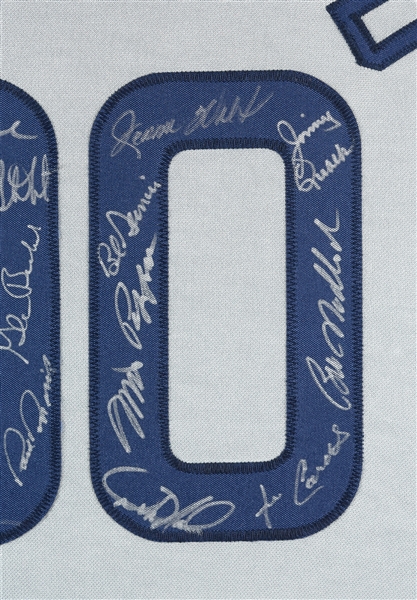 Chicago Cubs Signed 100 Years Of Wrigley Field Jersey with (18) Signatures in Frame (Fanatics) (BAS)