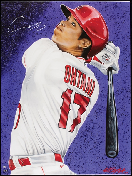 Shohei Ohtani Signed 30x40 Bill Lopa Canvas Giclee (5/16) (MLB) (Fanatics) (BAS)