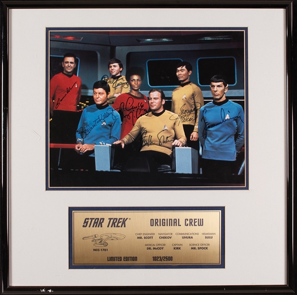 Star Trek Cast-Signed Photo - All 7 Original Crew Members of the Starship Enterprise (ScoreBoard) (BAS)