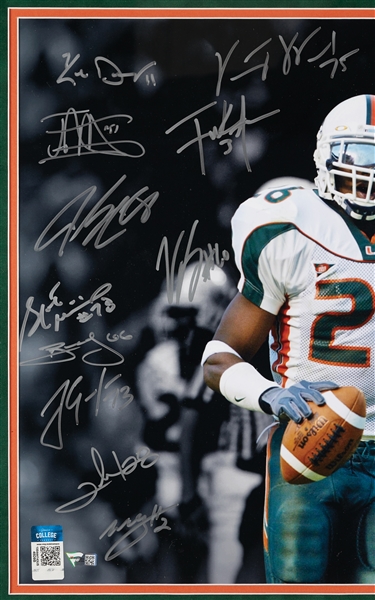 Miami Hurricanes Legends Multi-Signed Sean Taylor Photo with Reed, Johnson, McGahee, Gore (26/26) (Fanatics)