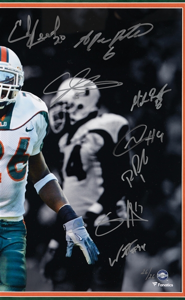 Miami Hurricanes Legends Multi-Signed Sean Taylor Photo with Reed, Johnson, McGahee, Gore (26/26) (Fanatics)