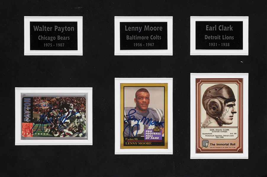 Running Back Legends Multi-Signed Trading Card Display with Payton, Jim Brown, 10 Others (BAS)