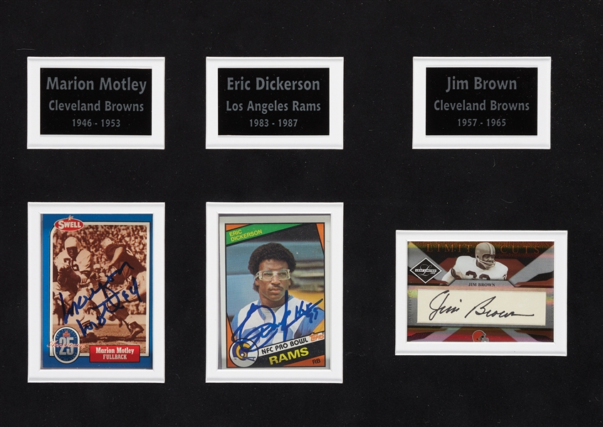 Running Back Legends Multi-Signed Trading Card Display with Payton, Jim Brown, 10 Others (BAS)