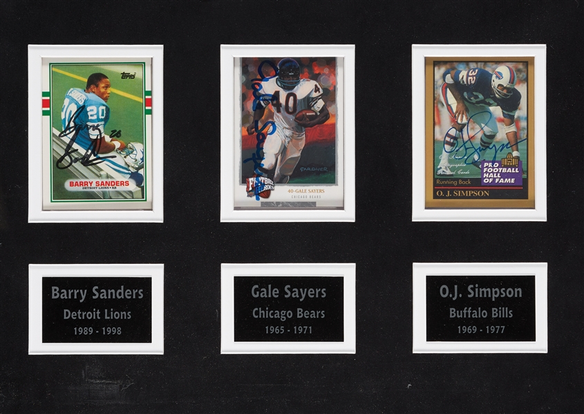 Running Back Legends Multi-Signed Trading Card Display with Payton, Jim Brown, 10 Others (BAS)