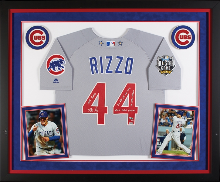 Anthony Rizzo Signed Cubs Jersey with Lengthy Inscription (5/8) (MLB) (Fanatics)