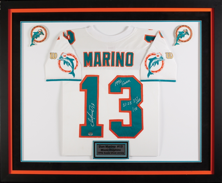 Dan Marino 1996 Game-Used & Signed Dolphins Jersey Inscribed 21-28, 237 Yards, 1 TD (11/17/96) (Fanatics) (BAS)