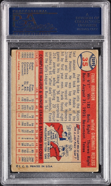 Frank Robinson Signed 1957 Topps RC No. 35 1956 Rookie of the Year (Graded PSA/DNA 9)