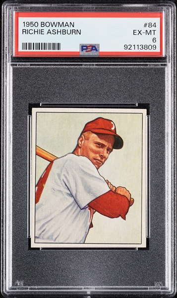 1950 Bowman Richie Ashburn No. 84 PSA 6