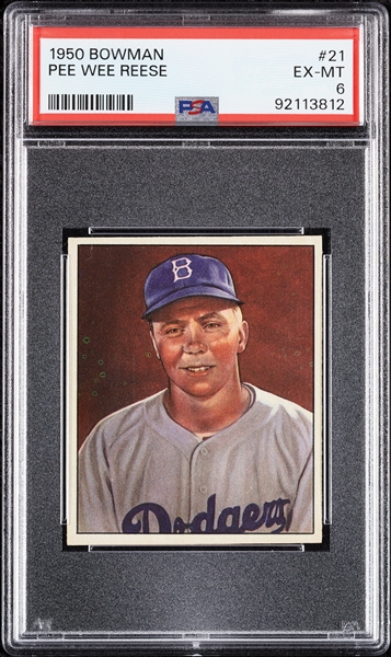 1950 Bowman Pee Wee Reese No. 21 PSA 6