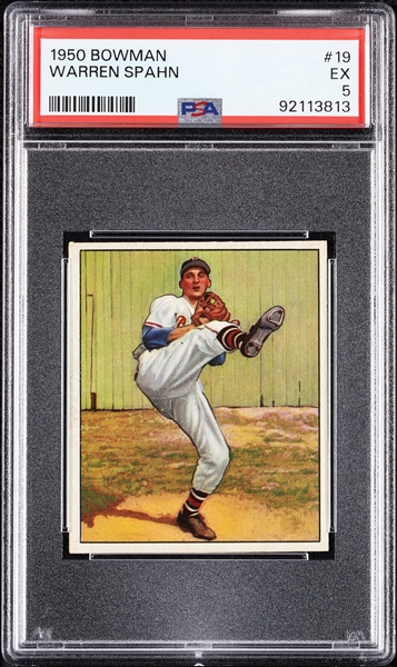 1950 Bowman Warren Spahn No. 19 PSA 5