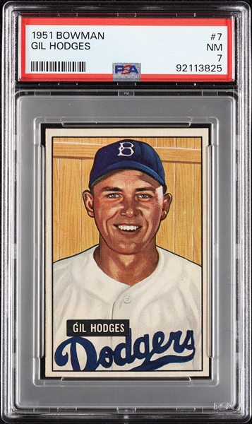 1951 Bowman Gil Hodges No. 7 PSA 7