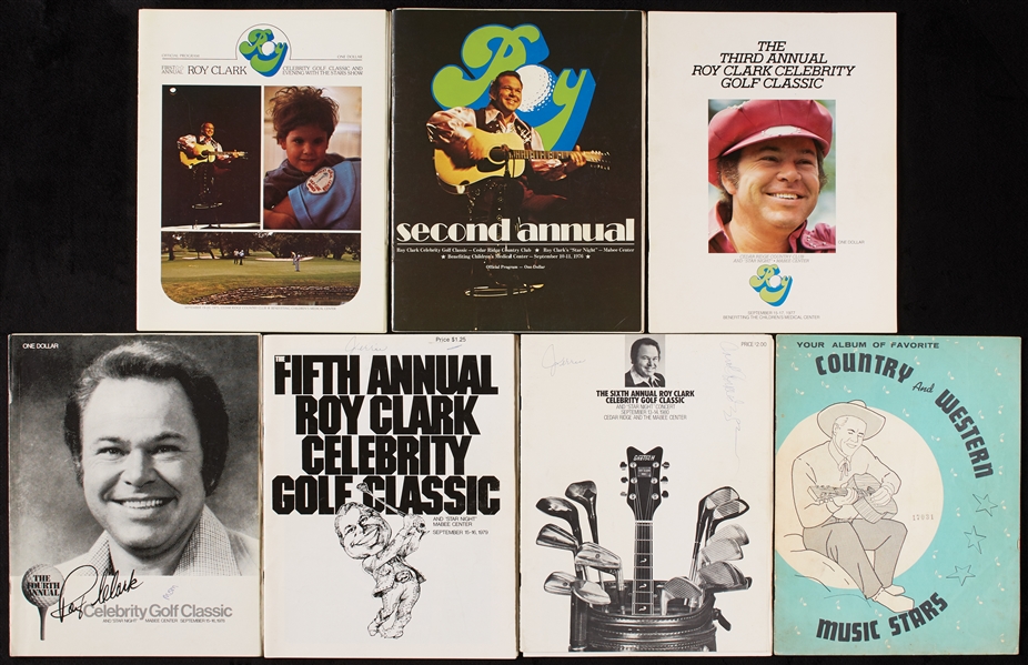 Multi-Signed Roy Clark Celebrity Golf Tournament Programs with Mickey Mantle, Bob Hope (7)