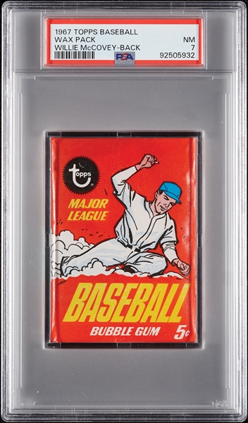 1967 Topps Baseball Wax Pack - Willie McCovey Back (Graded PSA 7)