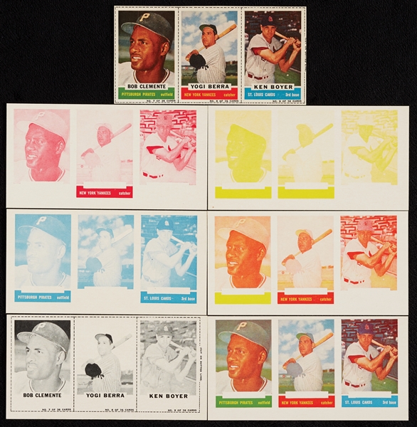 1960 Clemente/Berra/Boyer Bazooka Panel With Six Color Proofs (7)