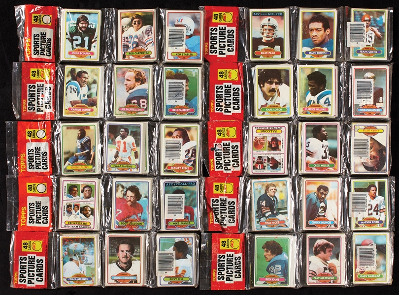 1980 Topps Football Rack Packs Group (25)