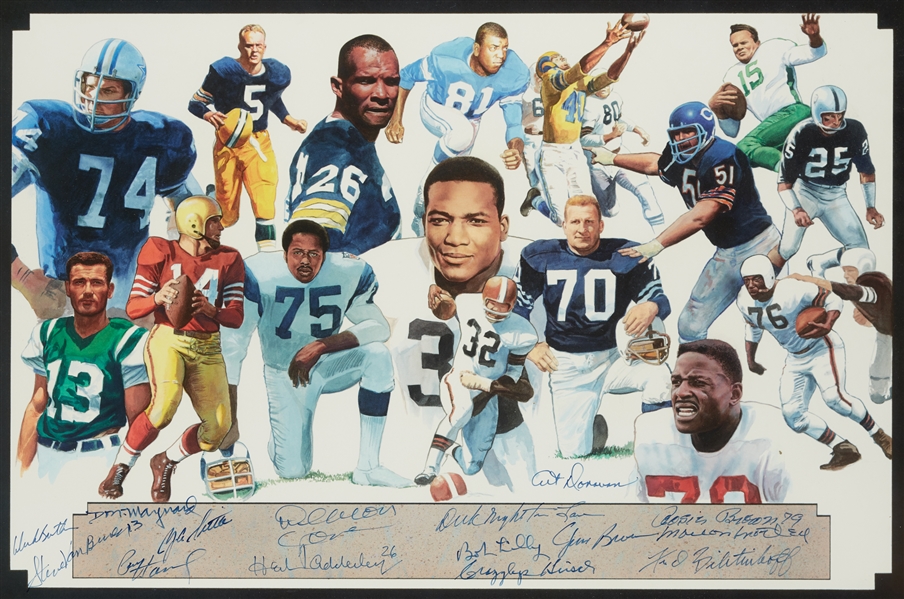 Super Heroes of Sports Multi-Signed Framed Lithograph (60 Signatures) (19/400) (BAS)