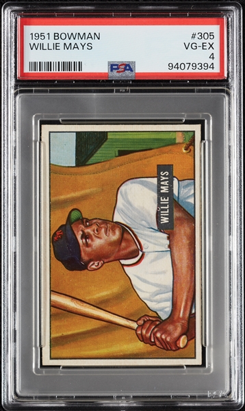 1951 Bowman Willie Mays RC No. 305 PSA 4