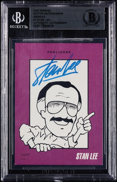 Stan Lee Signed 1992 Marvel Editor Autographs Series 2 Card (BAS)