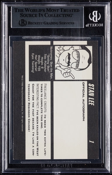 Stan Lee Signed 1992 Marvel Editor Autographs Series 2 Card (BAS)