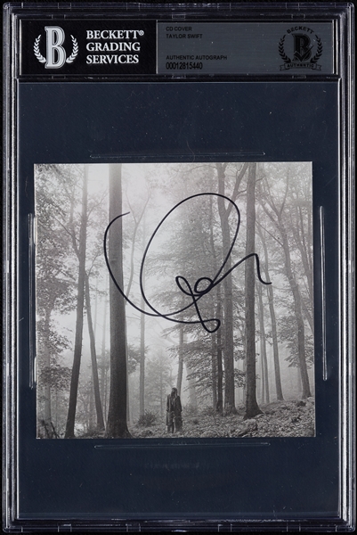 Taylor Swift Signed Folklore CD Cover with CD (BAS)