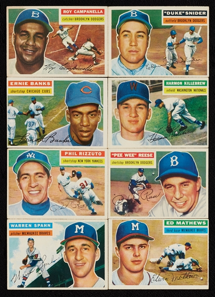 1956 Topps Baseball Complete Set With Team Variations, Williams PSA 7 and Mays PSA 6 (352)