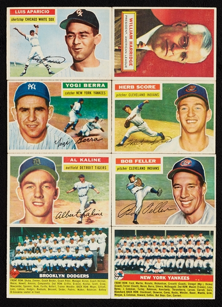 1956 Topps Baseball Complete Set With Team Variations, Williams PSA 7 and Mays PSA 6 (352)