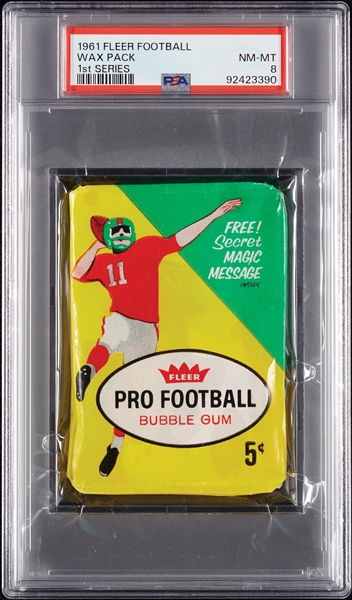 1961 Fleer Football 1st Series Wax Pack (Graded PSA 8)