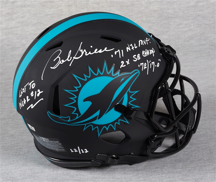 Bob Griese Signed Dolphins Eclipse Full-Size Helmet with Multiple Inscriptions (12/12) (Fanatics)