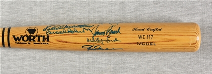 HOFers Multi-Signed Worth Bat with Banks & Mathews (BAS)