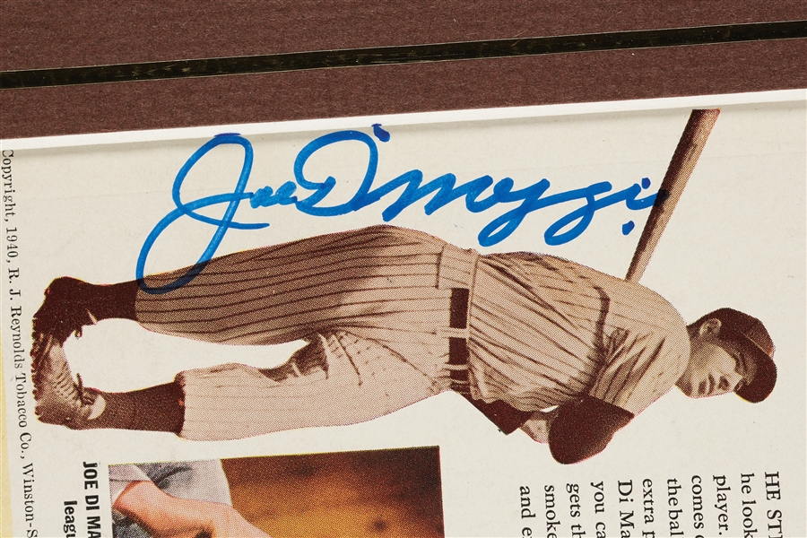 Joe DiMaggio Signed Magazine Camel Advertisement in Frame (JSA)