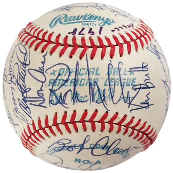 1978 California Angels Team-Signed Baseball with Lyman Bostock