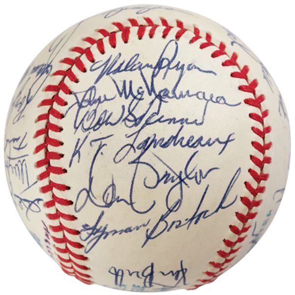 1978 California Angels Team-Signed Baseball with Lyman Bostock