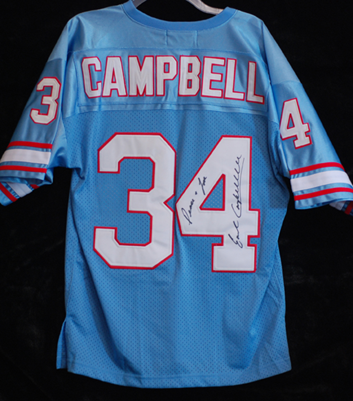 Lot Detail - Earl Campbell Signed Oilers Jersey Inscribed 