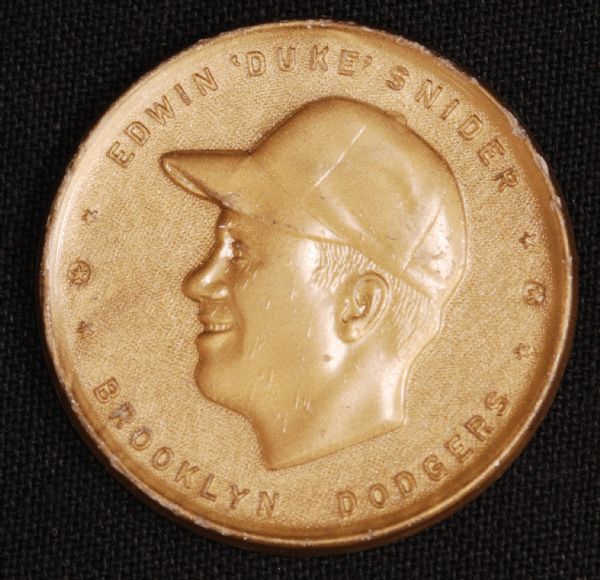 1955 Duke Snider Armour Coin - Newly Discoverd Gold Color Variation