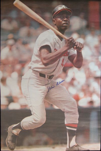 Hank Aaron Signed 1968 Sports Illustrated Poster