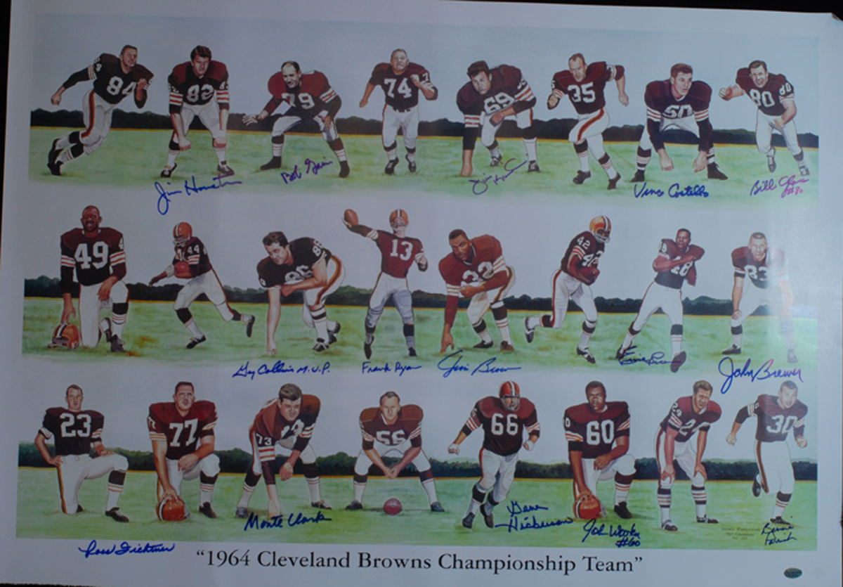 Lot Detail - 1964 Cleveland Browns Litho Signed By 15 With Jim Brown ...