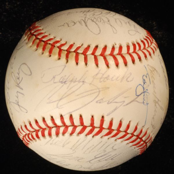 1983 Boston Red Sox Team-Signed Baseball (27 Signatures) with Rice, Boggs, Eckersley