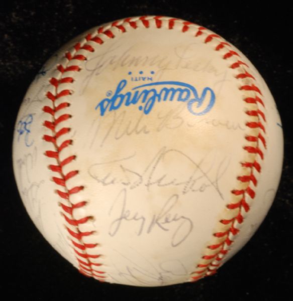 1983 Boston Red Sox Team-Signed Baseball (27 Signatures) with Rice, Boggs, Eckersley