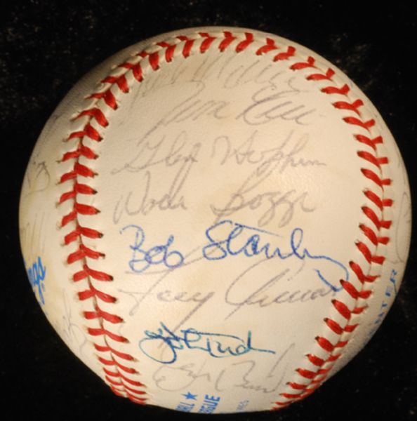 1983 Boston Red Sox Team-Signed Baseball (27 Signatures) with Rice, Boggs, Eckersley