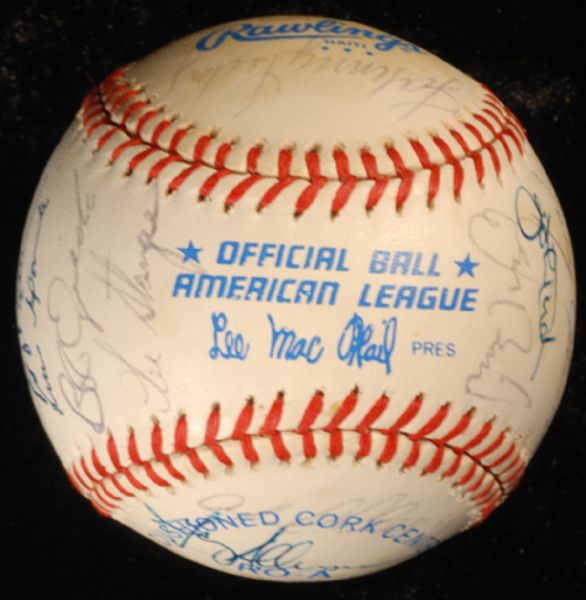 1983 Boston Red Sox Team-Signed Baseball (27 Signatures) with Rice, Boggs, Eckersley