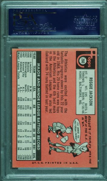 1969 Topps Reggie Jackson No. 260 PSA 8 OC