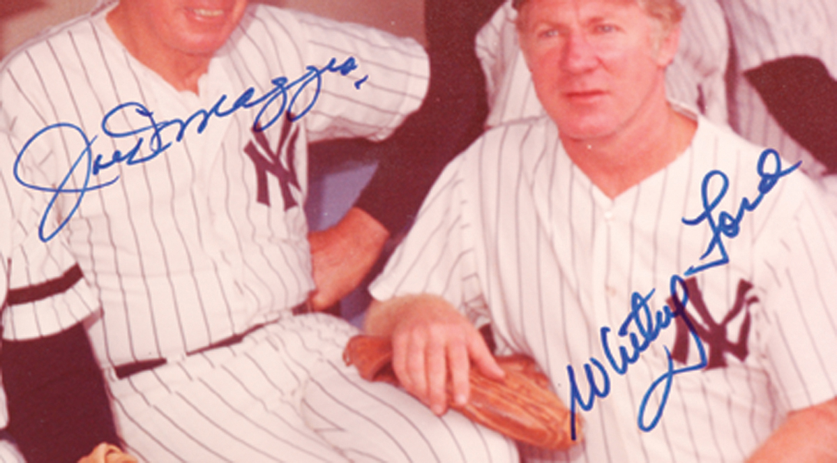 Lot Detail - Mickey Mantle, Billy Martin, Joe DiMaggio & Whitey Ford Signed  11x14 Photo