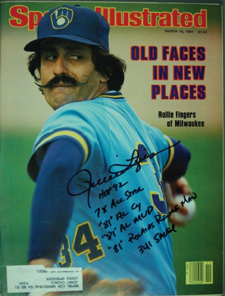 Rollie Fingers Signed Career Stats Sports Illustrated