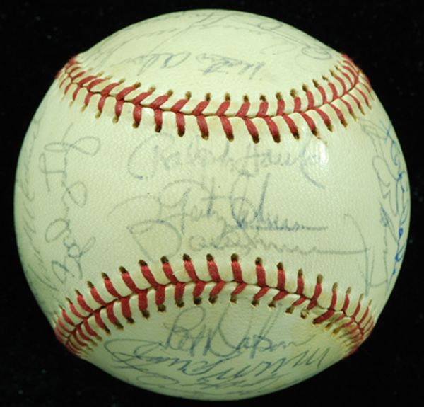 1973 New York Yankees Team-Signed Baseball (30 Signatures) with Munson (PSA/DNA)