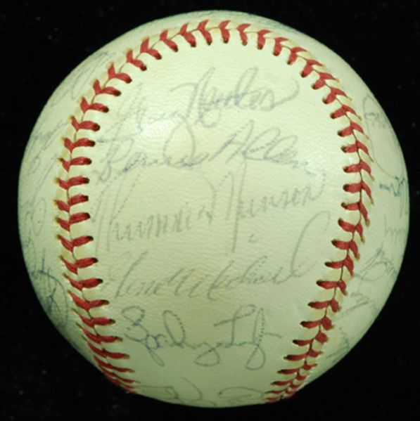 1973 New York Yankees Team-Signed Baseball (30 Signatures) with Munson (PSA/DNA)