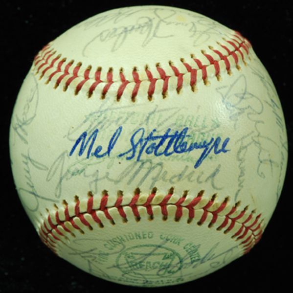 1973 New York Yankees Team-Signed Baseball (30 Signatures) with Munson (PSA/DNA)