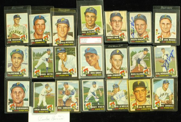 Lot Detail - Signed 1953 Topps Pittsburgh Pirates Team Set (missing Groat)