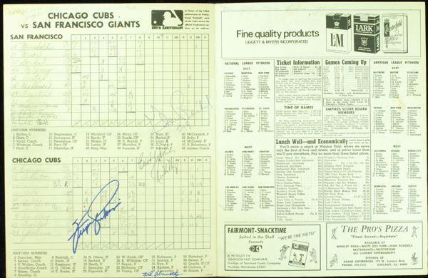 1969 Chicago Cubs Team-Signed Program (23 Signatures)